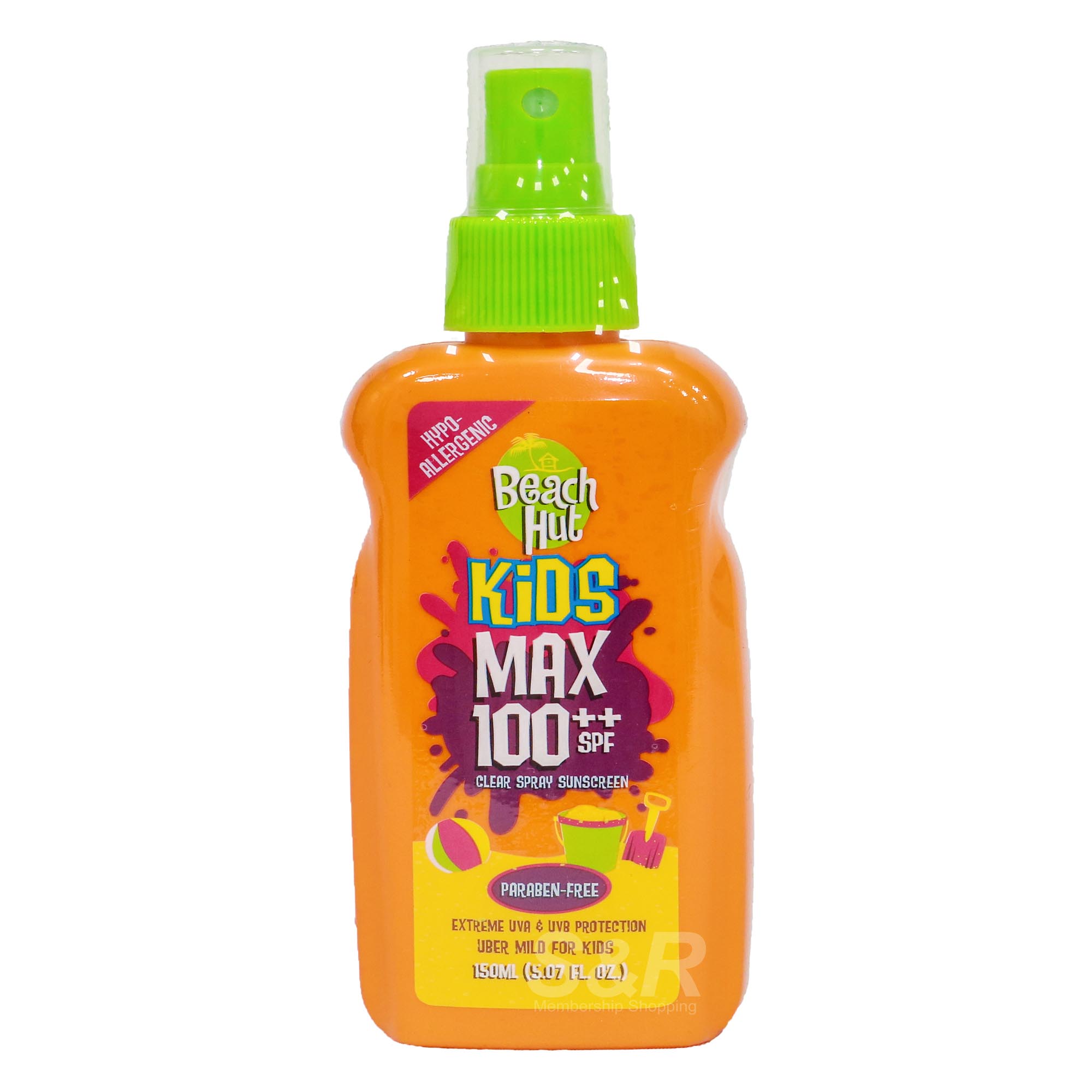 Beach Hut Kids Max 100++ SPF Clear Spray Sunscreen 150mL